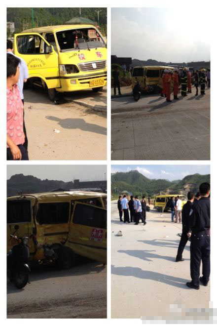 广东：一辆幼儿园校车与货车相撞  致2人死亡15人受伤
