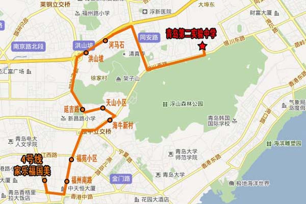 [山东]青岛第二实验中学校车线路（图）